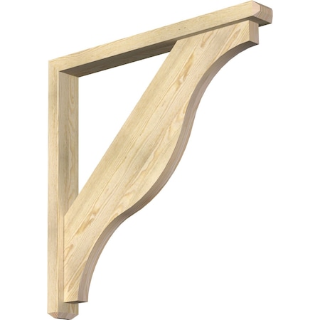 Ekena Millwork Funston Craftsman Rough Sawn Bracket w/ Offset Brace, Douglas Fir, 4"W x 36"D x 36"H BKT0402X36X36FST04RDF